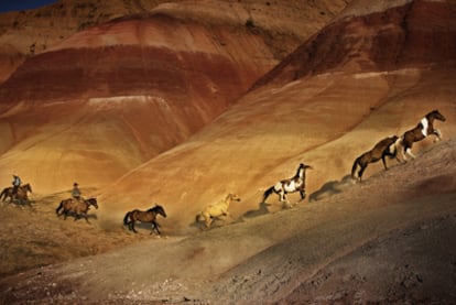 Painted Hills en la reserva india de Wind River, en el estado de Wyoming