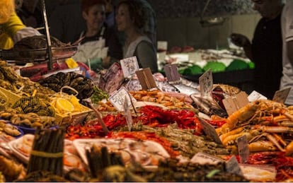 Mercado de La Boquería de Barcelona.