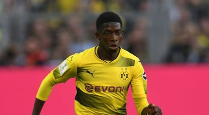 El jugador Ousmane Dembélé, amb el Borussia Dortmund.