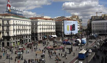 La Puerta del Sol de Madrid, kilómetro cero de España.