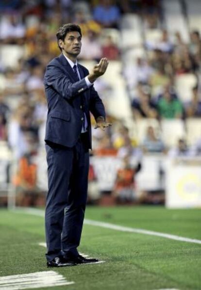 Pellegrino, durante un partido como técnico del Valencia.