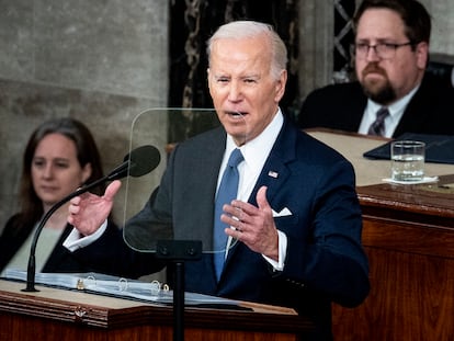 Joe Biden durante el discurso de Estado de la Unión