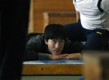 Liu Xiang, el martes durante un entrenamiento en el Centro de Alto Rendimiento de Madrid.