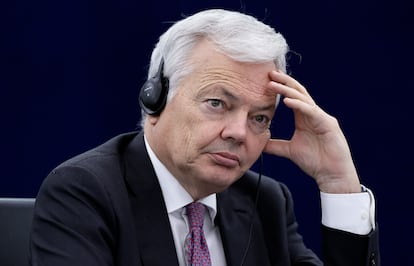 El hasta este fin de semana comisario europeo de Justicia, Didier Reynders, en un acto en Estrasburgo, el 26 de noviembre