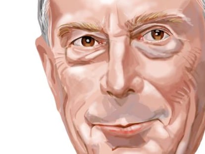 Caricatura del empresario y político Michael Bloomberg.