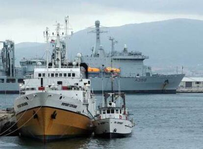 El <i>Odyssey Explorer,</i> atracado en Gibraltar, en una imagen de archivo.