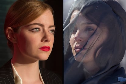 Emma Stone en ‘La La Land’ y Natalie Portman en ‘Jackie’, las principales contendientes para los próximos Oscar.