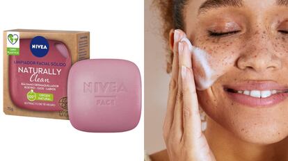 limpiador facial, limpieza facial, jabón para la cara, Jabón facial sólido, jabon desmaquillante nivea
