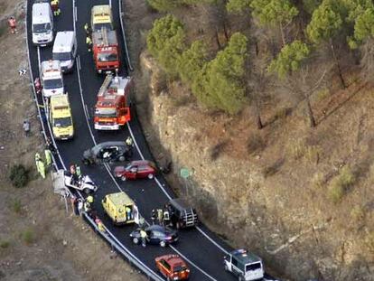 Accidente en la 'carretera de los pantanos'