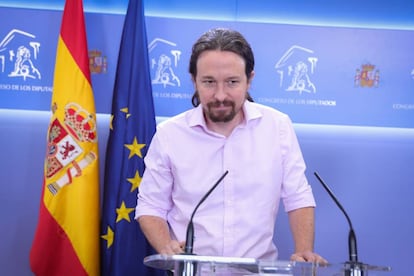 Podemos leader Pablo Iglesias after meeting with Felipe VI on Tuesday.