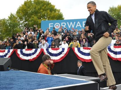 Barack Obama, durante el mitin de hoy en Denver (Colorado).