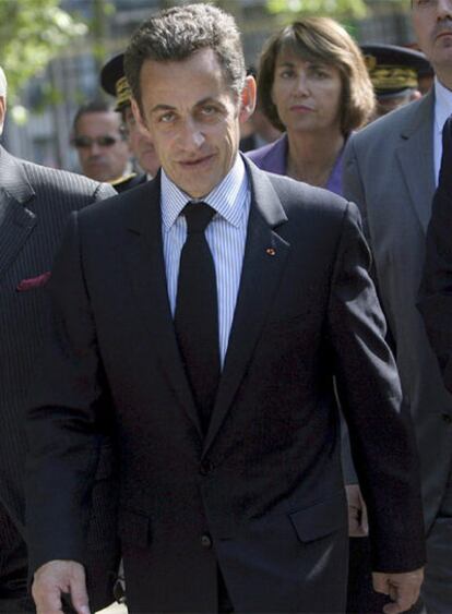 Nicolas Sarkozy, durante un acto oficial ayer en París.