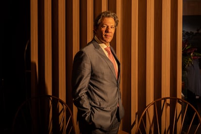 El ministro Haddad, durante la entrevista, celebrada este viernes en Río de Janeiro, en el marco de la cumbre de los BRICS.