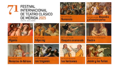 Este es el cartel oficial de la programación de la 71º edición del Festival Internacional de Teatro Clásico de Mérida.