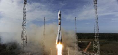 Lanzamiento de un sat&eacute;lite de la red Galileo en 2012 en la Guayana Francesa.