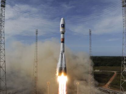 Lanzamiento de un sat&eacute;lite de la red Galileo en 2012 en la Guayana Francesa.