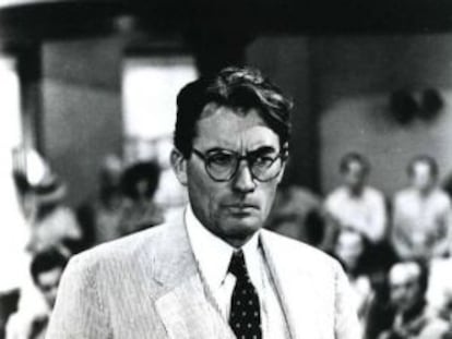 Gregory Peck como Atticus Finch (potagonista de 'Matar a un ruiseñor' y 'Go set a Watchman') en la adaptación de la primera.