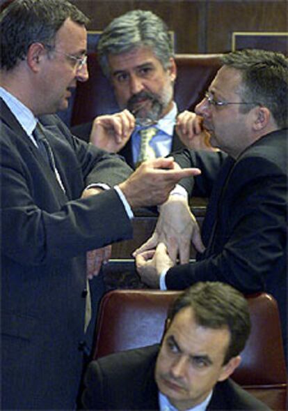 Zapatero, Caldera, Marín y Blanco, ayer en el Congreso.