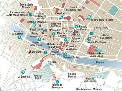 24 horas en Florencia, el mapa
