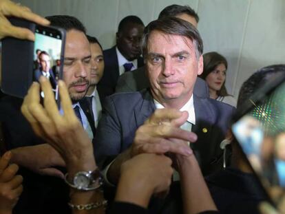 Bolsonaro durante evento no TST, em Brasília.