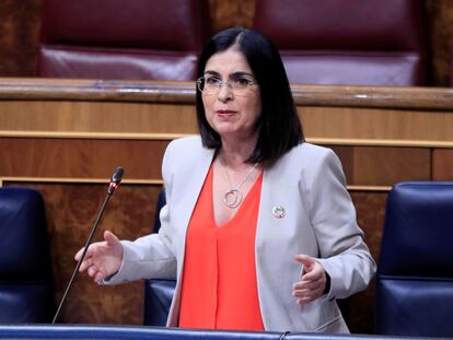 La ministra de Política Territorial y Función Pública, Carolina Darias, en el Congreso.