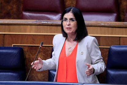 La ministra de Política Territorial y Función Pública, Carolina Darias, en el Congreso.