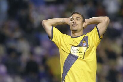 Pablo Daniel Osvaldo, del Espanyol, se lamenta durante el partido ante el Valladolid.