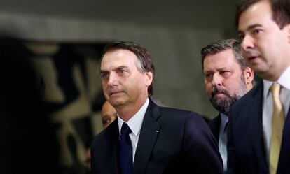 El presidente brasileño, Jair Bolsonaro, este miércoles en el Congreso.