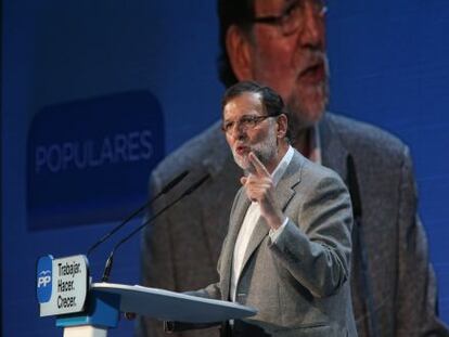 Mariano Rajoy, en un acto de su partido en abril. 
