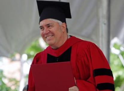 Pedro Almodóvar accepting an honorary degree from Harvard University in 2009.