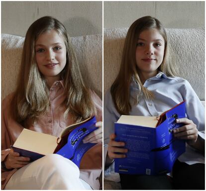 Las hijas de los Reyes, Leonor y Sofía, en el palacio de La Zarzuela.