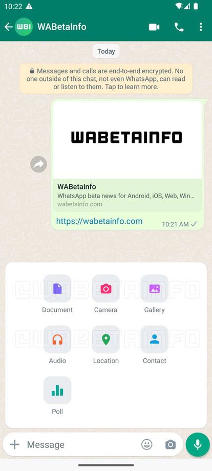 Menú compartir en WhatsApp