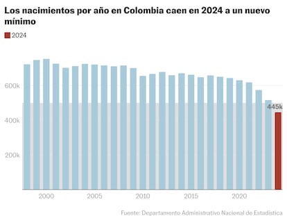 Los nacimientos en Colombia caen a menos de 500.000 al año por primera vez desde que hay registros