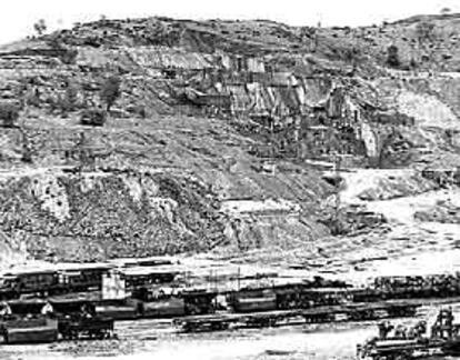 Residuos industriales de las antiguas explotaciones mineras de Nerva.