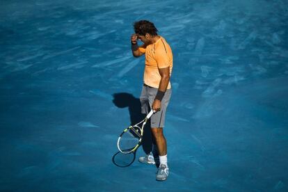 Nadal durante su partido contra Verdasco.