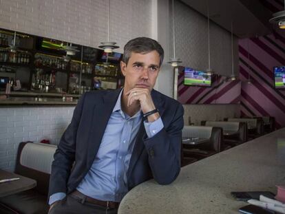 Democratic presidential candidate Beto O’Rourke during his interview with EL PAÍS.