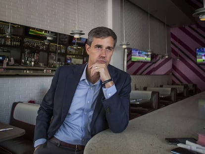 Democratic presidential candidate Beto O’Rourke during his interview with EL PAÍS.