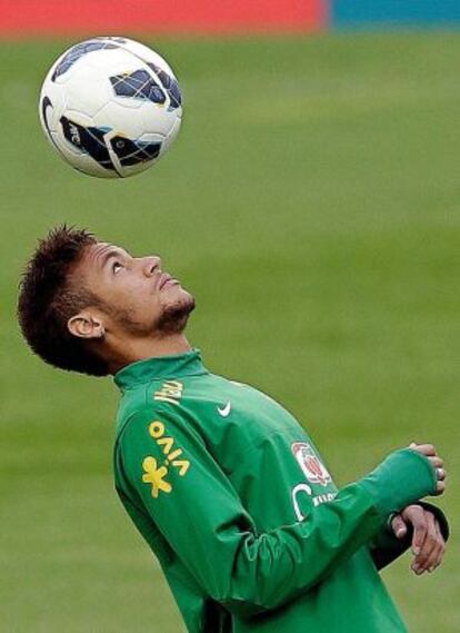 Neymar, durante un entrenamiento.