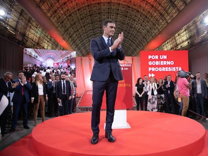 Pedro Sánchez, durante la presentación del programa del PSOE.