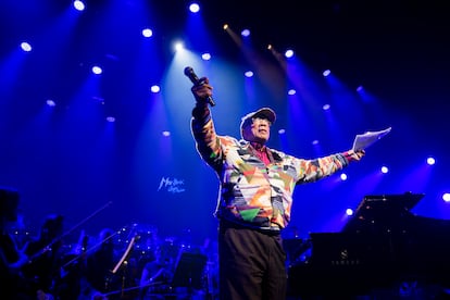 Quincy Jones reacciona durante 'Soundtrack of the 80's' en el auditorio Stravinski durante el festival de Jazz de Montreux (Suiza), el 13 de julio de 2019. 