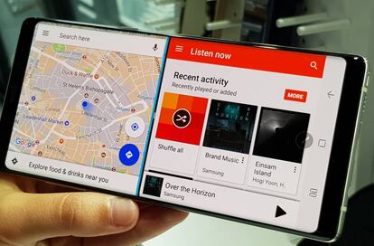 El Note 8 permite dividir la pantalla en dos y emparejar las 'apps' más habituales.