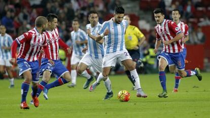 Partido entre Málaga y Sporting.