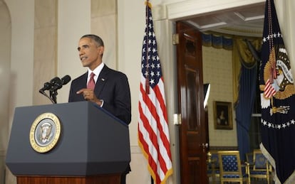 El presidente Obama durante su discurso. 