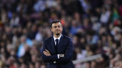 Luis Enrique, durante el partido ante el Celta.