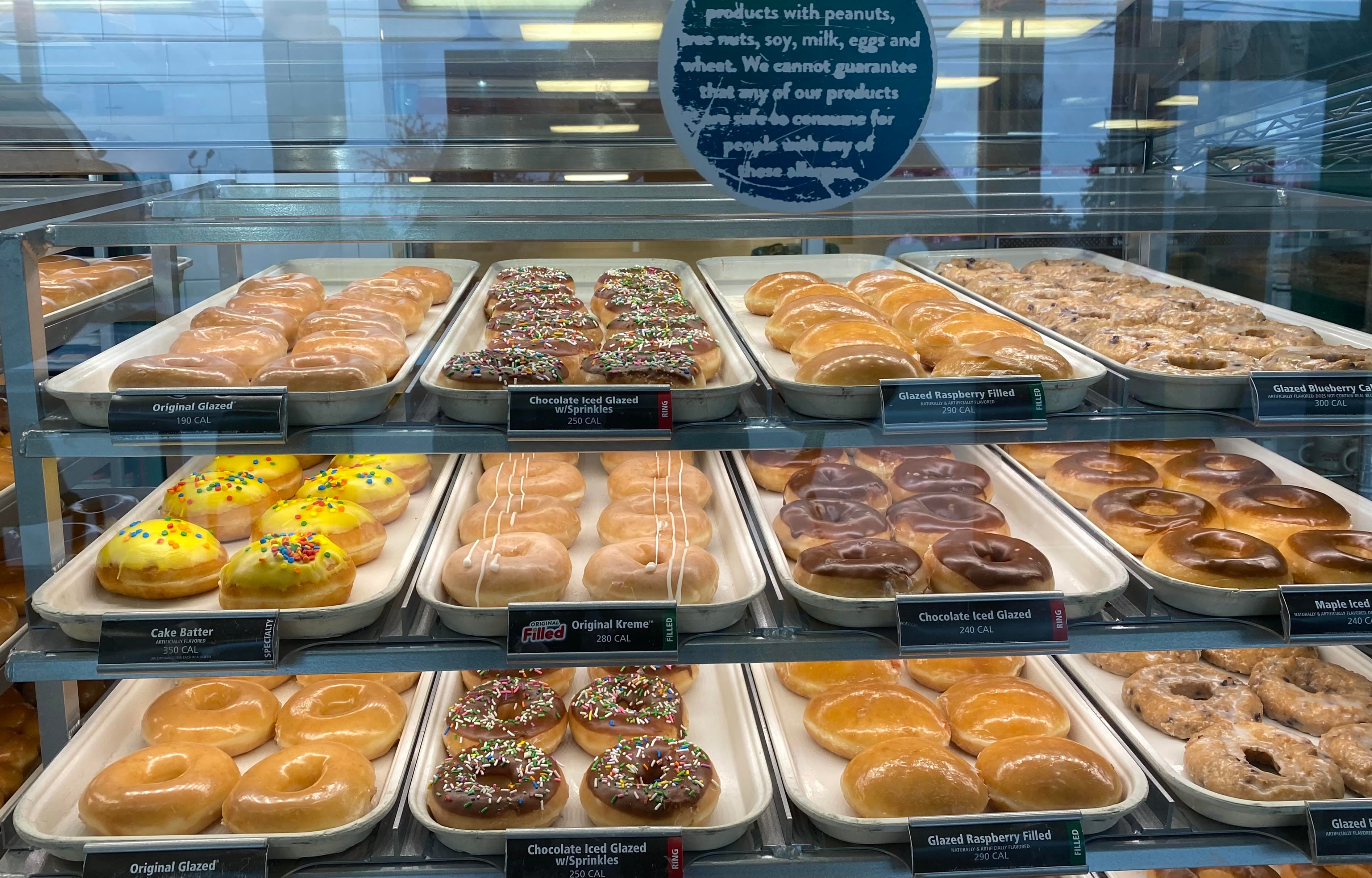 Donuts de Krispy Kreme en un establecimiento de la cadena en Knoxville (Tennessee).