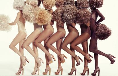 Los siete tonos de &#039;nude&#039; del modelo Cherrysandal de Christian Louboutin.
