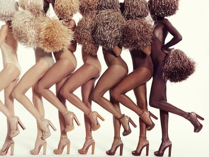 Los siete tonos de &#039;nude&#039; del modelo Cherrysandal de Christian Louboutin.
