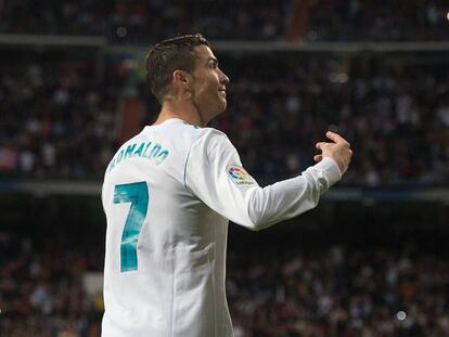 Cristiano Ronaldo tras su gol al M&aacute;laga. 