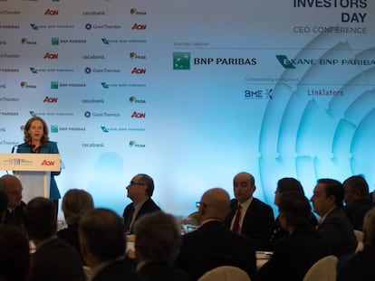 La ministra de Economía, Nadia Calviño, clausura la segunda jornada del Spain Inversors Day.