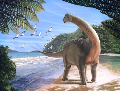 Reconstrucción de un titanosaurio que vivió hace unos 80 millones de años